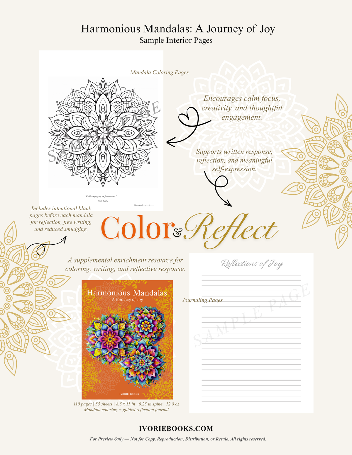 Harmonious Mandalas Complete Collection | 7-Book Coloring & Reflection Set