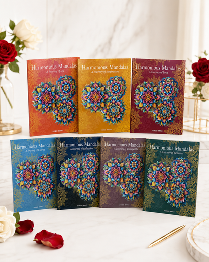 Harmonious Mandalas Complete Collection | 7-Book Coloring & Reflection Set