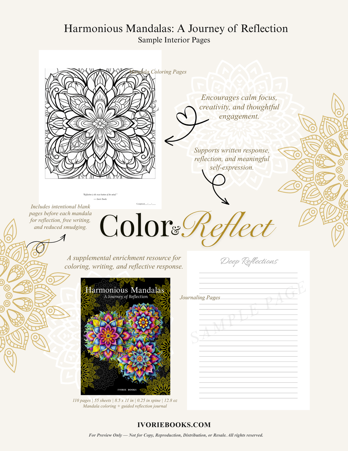 Harmonious Mandalas: Reflection | Ivorie Books